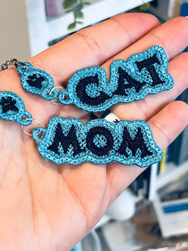Cat Mom FSL Earrings In the Hoop Freestanding Lace Earrings