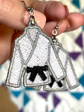 Karate Gi FSL Earrings - Freestanding Lace Earring Design - In the Hoop Embroidery Project