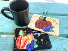 Hello Pumpkin Raw Edge Applique Mug Rug