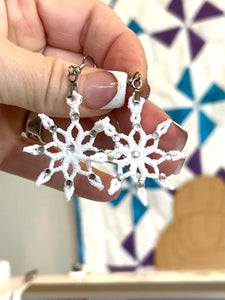 Snowflake FSL Earrings - In the Hoop Freestanding Lace Earrings