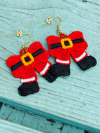 Boucles d’oreilles Santa Face FSL - Boucles d’oreilles en dentelle autoportantes In the Hoop