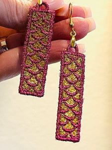 Mermaid/Dragon Scales Earrings- In the Hoop Freestanding Lace Earrings