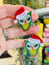 Christmas Owl FSL Earrings - In the Hoop Freestanding Lace Earrings