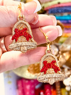 Christmas Bell FSL Earrings - In the Hoop Freestanding Lace Earrings