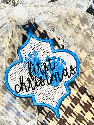 Baby's First Christmas Freestanding Lace Ornament or Bookmark