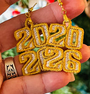 2024 Number Dangles FSL Boucles d’oreilles SET - Boucles d’oreilles en dentelle autoportantes dans le cerceau
