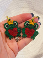 Pendientes Frog Prince FSL - Pendientes de encaje independientes en el aro