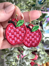 Checkered Apple FSL Earrings - In the Hoop Freestanding Lace Earrings