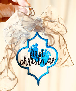 Baby's First Christmas Freestanding Lace Ornament or Bookmark