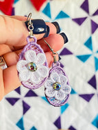 Easter Egg Floral 3D FSL Earrings - In the Hoop Freestanding Lace Earrings