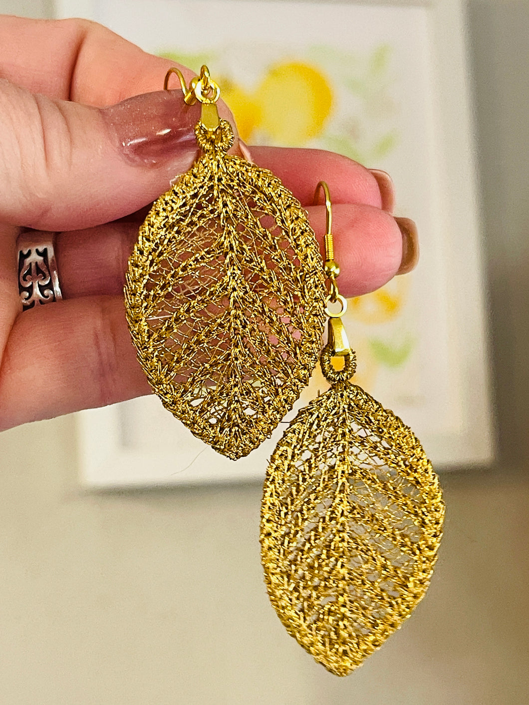 Crochet Leaf Earrings - In the Hoop Freestanding Lace Earrings