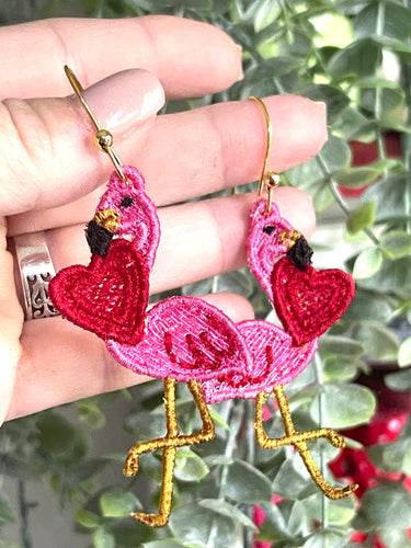 Pendientes Flamingo FSL - Pendientes de encaje independientes en el aro
