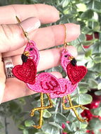 Boucles d’oreilles Flamingo FSL - Boucles d’oreilles en dentelle autoportantes In the Hoop