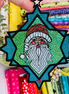 Stained Glass Santa Freestanding Lace Ornament or Bookmark for 5x7 hoops