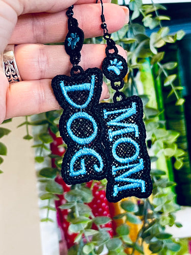 Dog Mom FSL Earrings In the Hoop Freestanding Lace Earrings