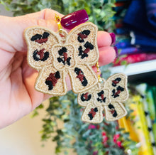 Leopard Bow FSL Earrings - Freestanding Lace Earring Design - In the Hoop Embroidery Project