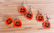 Jack O Lantern Trio Pumpkin Bucket FSL Earrings - Freestanding Lace Earring Design - In the Hoop Embroidery Project