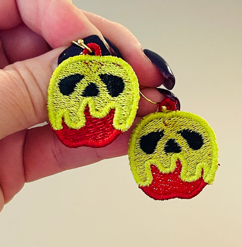 Poison Apple FSL Earrings- In the Hoop Freestanding Lace Earrings