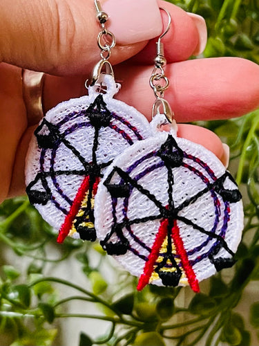 Ferris Wheel Earrings- In the Hoop Freestanding Lace Earrings