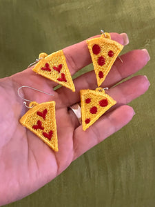 Boucles d’oreilles Pizza SET- Boucles d’oreilles en dentelle autoportantes In the Hoop