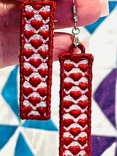 Love Bar Heart Earrings- In the Hoop Freestanding Lace Earrings