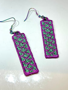 Mermaid/Dragon Scales Earrings- In the Hoop Freestanding Lace Earrings