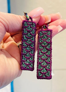 Mermaid/Dragon Scales Earrings- In the Hoop Freestanding Lace Earrings