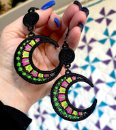 Fiesta Moon Dangles FSL Earrings - In the Hoop Freestanding Lace Earrings