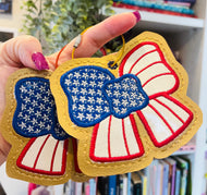 American Bow Ornament Embroidery Design | Patriotic Applique Ornament | USA 250 Machine Embroidery File