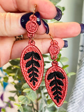 Drop Leaf Dangles FSL Earrings - In the Hoop Freestanding Lace Earrings