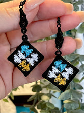 Flying Geese Quilt Block Dangle Boucles d’oreilles SET- Dans le cerceau Boucles d’oreilles en dentelle autoportantes