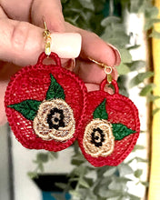 Floral Apple FSL Earrings - Freestanding Lace Earring Design - In the Hoop Embroidery Project