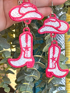 Cowgirl Dangles FSL Earrings SET- In the Hoop Freestanding Lace Earrings