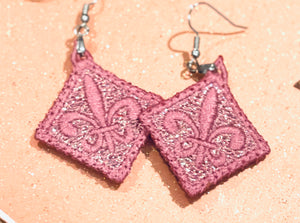 Fleur De Sparkle FSL Earrings - In the Hoop Freestanding Lace Earrings