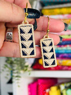Pendientes colgantes de bloque de edredón de gansos voladores SET- En los pendientes de encaje independientes del aro