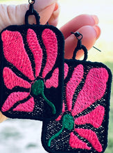 Jellyflower2 FSL Earrings - Abstract Floral In the Hoop Freestanding Lace Earrings