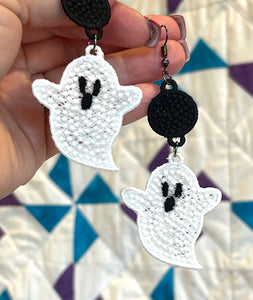 Ghost Dangle FSL Earrings - In the Hoop Freestanding Lace Earrings