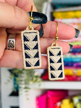 Flying Geese Quilt Block Dangle Boucles d’oreilles SET- Dans le cerceau Boucles d’oreilles en dentelle autoportantes