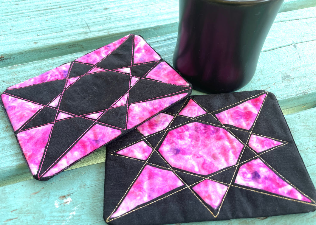 Starburst Reverse Applique Mug Rug