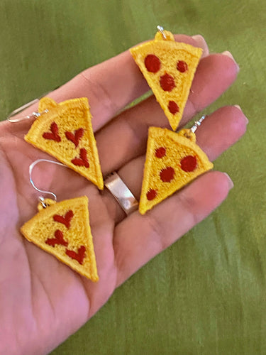 Pizza Earrings SET- In the Hoop Freestanding Lace Earrings