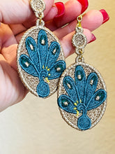 Pendientes FSL estilo pavo real - Pendientes de encaje independientes en el aro