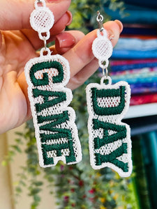 GAME DAY FSL Earrings In the Hoop Freestanding Lace Earrings