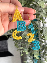 FSL ABC and 123 Earrings- In the Hoop Freestanding Lace Earrings