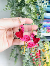 Flamingo LOVE  FSL Earrings - In the Hoop Freestanding Lace Earrings