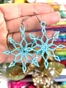 Snowflake FSL Earrings - In the Hoop Freestanding Lace Earrings