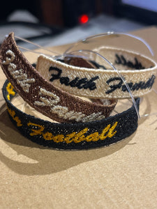 FSL Friendship Bracelet Faith Family Football - In the Hoop Freestanding Lace Bracelet in Three Sizes