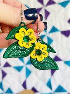 Leafy Floral 3D FSL Earrings - In the Hoop Freestanding Lace Earrings