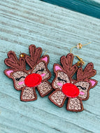 Boucles d’oreilles Santa Face FSL - Boucles d’oreilles en dentelle autoportantes In the Hoop
