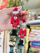 Santa Suit Dangles FSL Earrings SET- In the Hoop Freestanding Lace Earrings