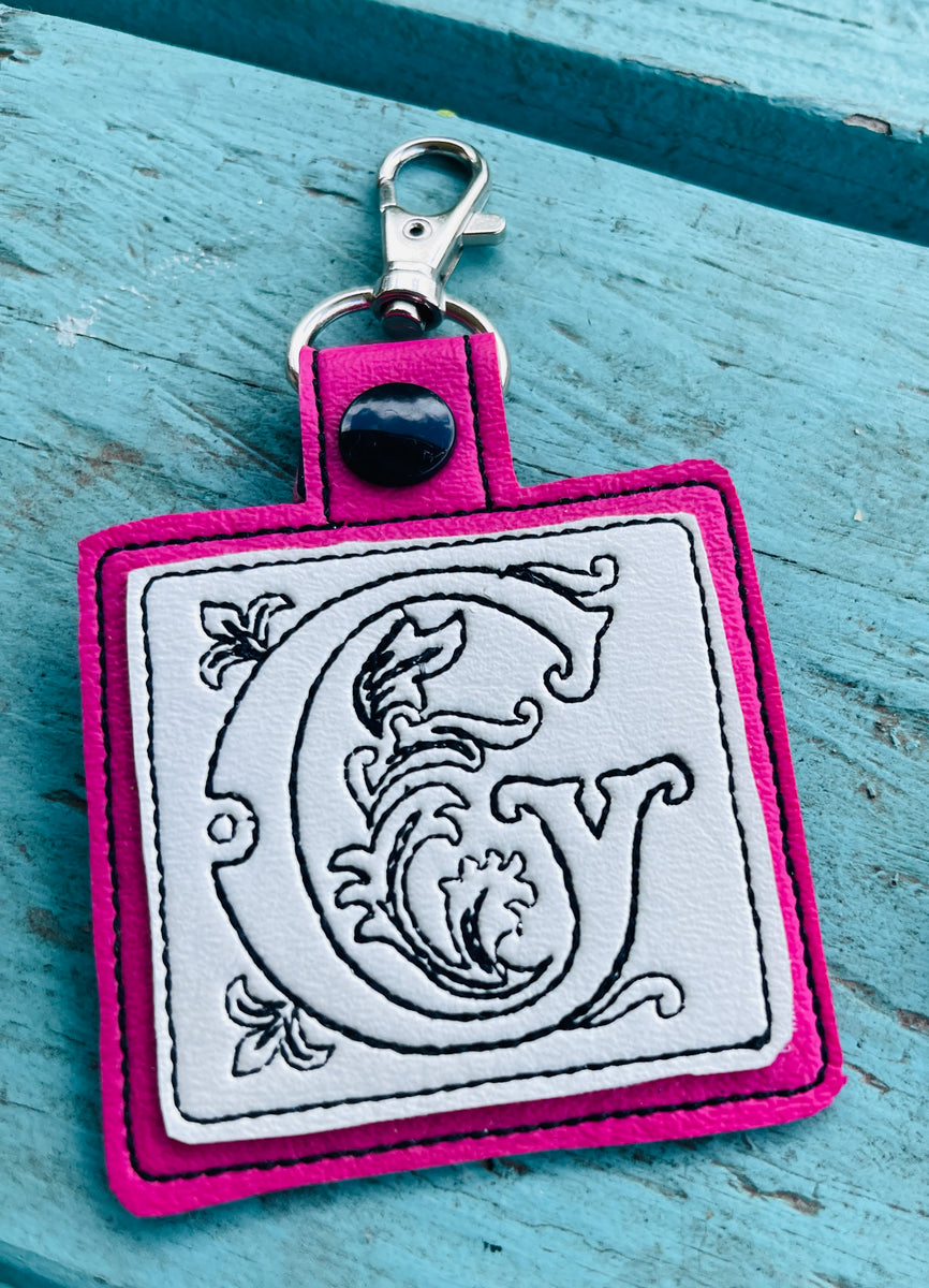 Ornate Alpha Tag Bundle Embroidery Design | A–Z Letter Key Fob Set | E ...